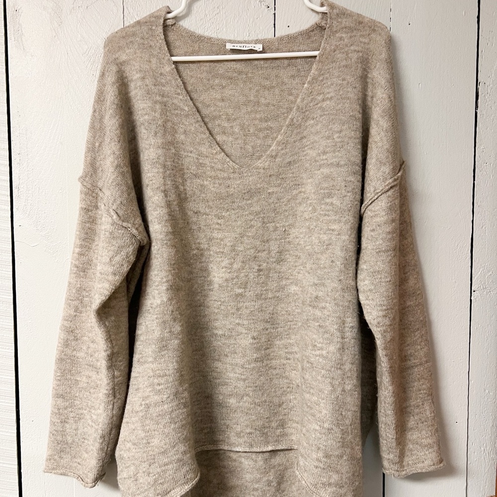 Neuflora Beige V-Neck Sweater